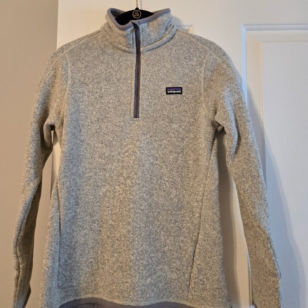 Womens Patagonia Gray Pullover Sweater with Quarter Zip size XS
